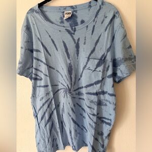 PINK Victoria's Secret Blue Tie-Dye Tee